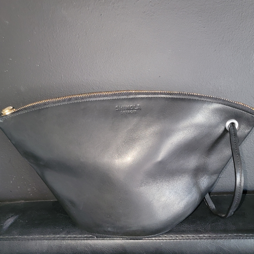 Shinola Black Leather Clutch